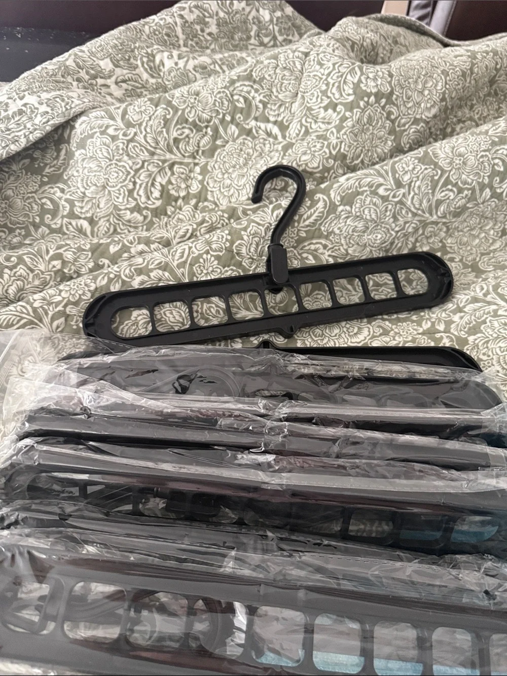 Black Multi-Slot Swivel Garment Hanger
